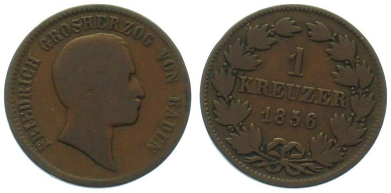 Baden 1 Kreuzer 1856